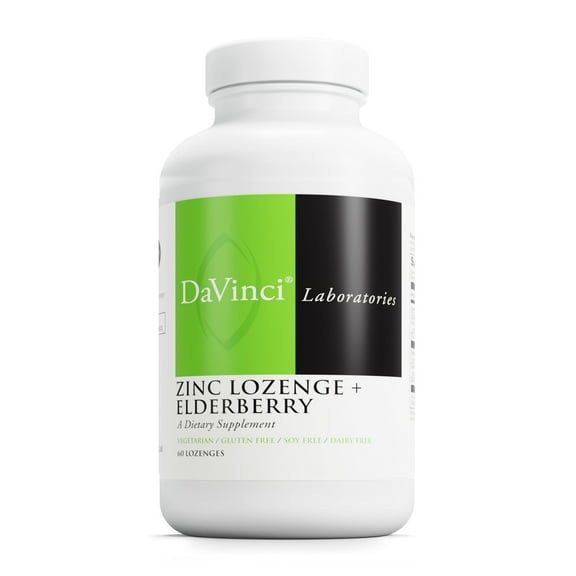 DaVinci Labs Zinc Lozenge + Elderberry - Support Immune System* - Lemon Flavor - 60 Lozenges