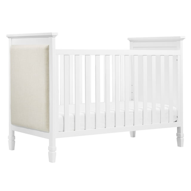 DaVinci Lila 3in1 Upholstered Convertible Crib in White with Oatmeal