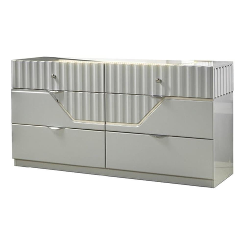 DaVinci Modern Style 6- Drawer Dresser Made with Wood in Gray - Walmart  Business Supplies
