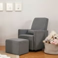 thumbnail image 1 of DaVinci Olive Upholstered Swivel Glider with Bonus Ottoman in Dark Grey, 1 of 10