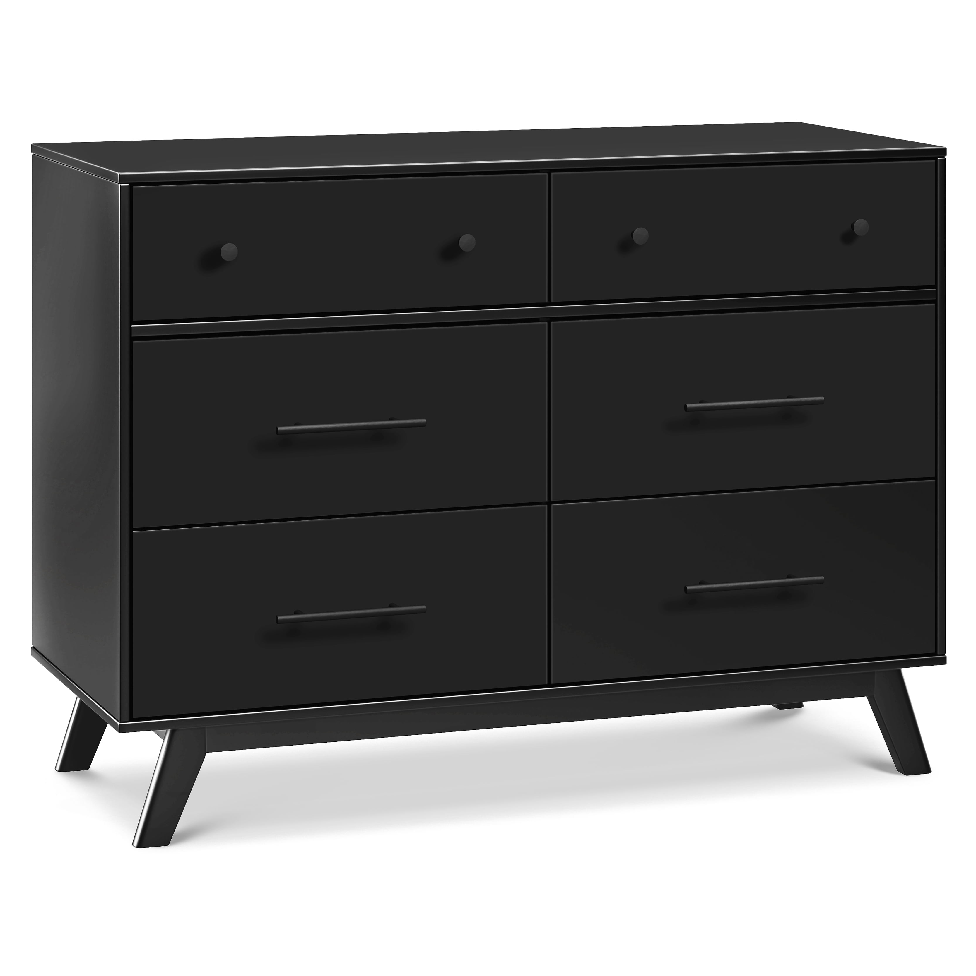Ebony Mid-Century Modern 6-Drawer Nursery Dresser