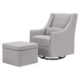 thumbnail image 1 of DaVinci Owen Swivel Glider Recliner Chair w/ Ottoman, Gray w/ Cream Piping, 1 of 9