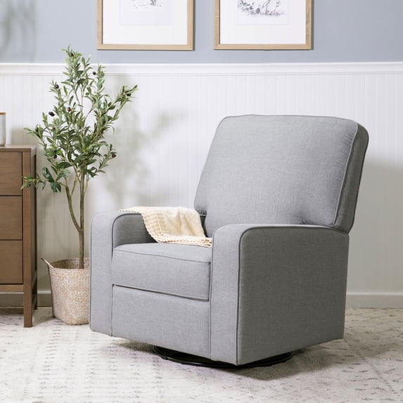 DaVinci Perry wood Swivel Glider Rocking Chair, Misty Gray