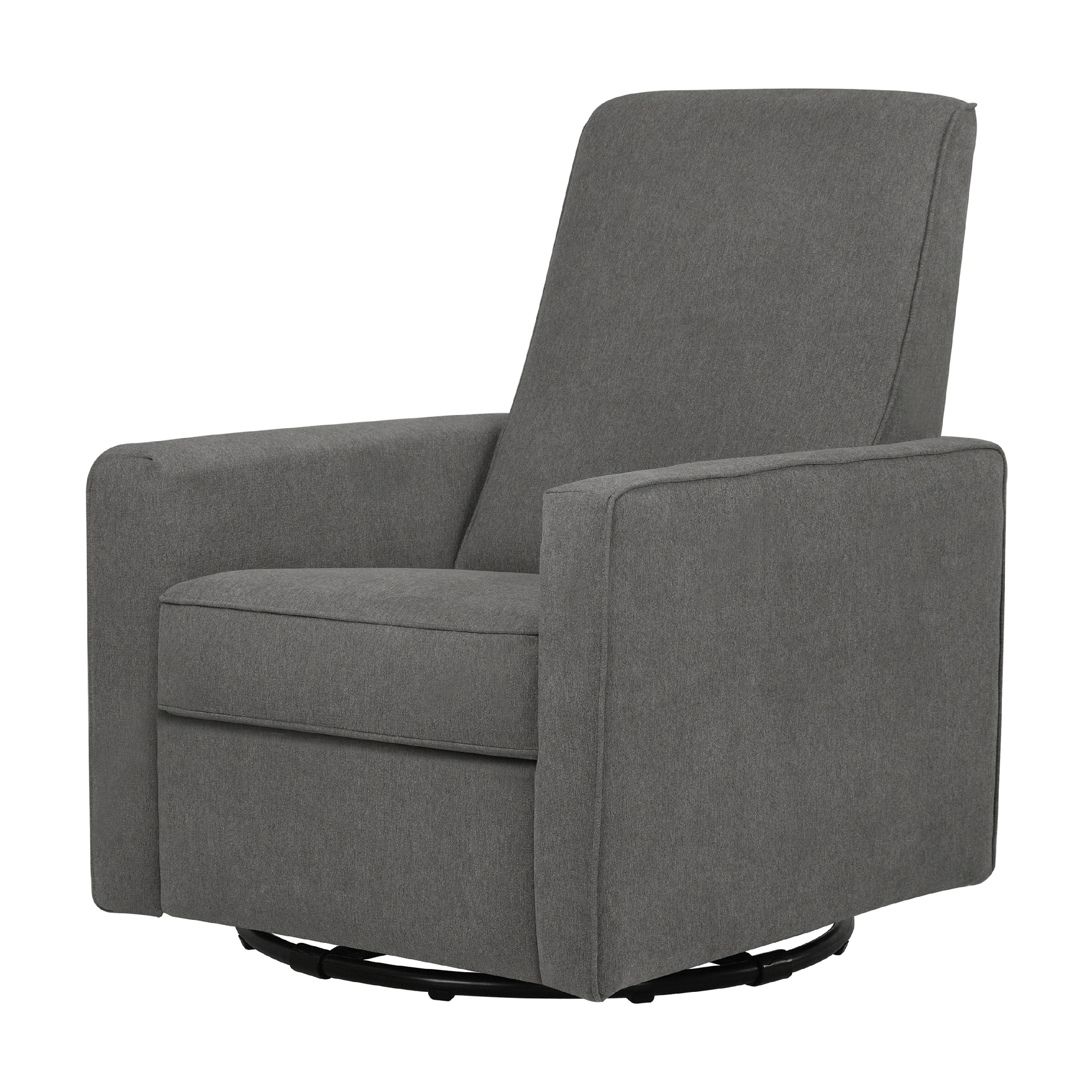 Piper Dark Grey Swivel Recliner with Plush Leg Rest and Gliding Function