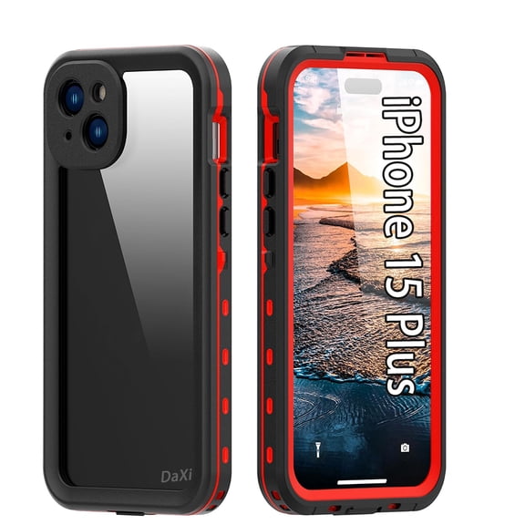 DaXi for iPhone 15 Plus Waterproof Case Built-in Screen Protector, IP68 Waterproof Ultra-thin Full Body Protection Wireless Charging Anti-scratch and Dustproof Case