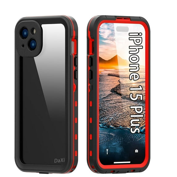 DaXi for iPhone 15 Plus Waterproof Case Built-in Screen Protector, IP68 Waterproof Ultra-thin Full Body Protection Wireless Charging Anti-scratch and Dustproof Case