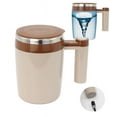 thumbnail image 1 of DaaSiGwaa Rechargeable Self Stirring Mug - Magnetic Electric Auto Mixing Stainless Steel Cup for Office/Kitchen/Travel/Home Coffee/Tea/Hot Chocolate/Milk-430 ml/14.5 oz(Brown), 1 of 6