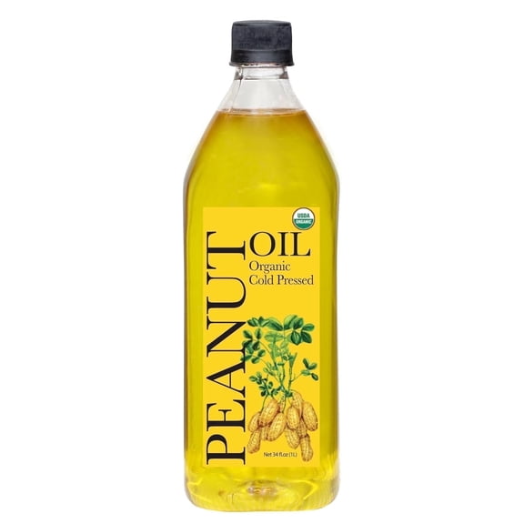 Daana Organic Cold Pressed Peanut Oil, Extra Virgin Unrefined Cooking Oil, 34 fl oz