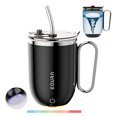thumbnail image 1 of Daasigwaa Self Stirring Mug - 4-Color Temp Display Magnetic Electric Auto Mixing Stainless Steel Cup with Straw & Lid For Office/Kitchen/ Home/Coffee/Milk- 14.2oz/420ml(Black), 1 of 8