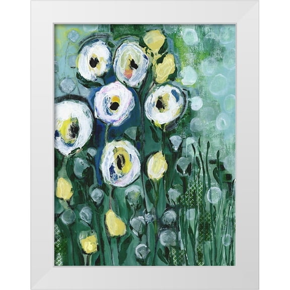 Daavettila, Tara 12x14 White Modern Wood Framed Museum Art Print Titled - Modern White Floral II