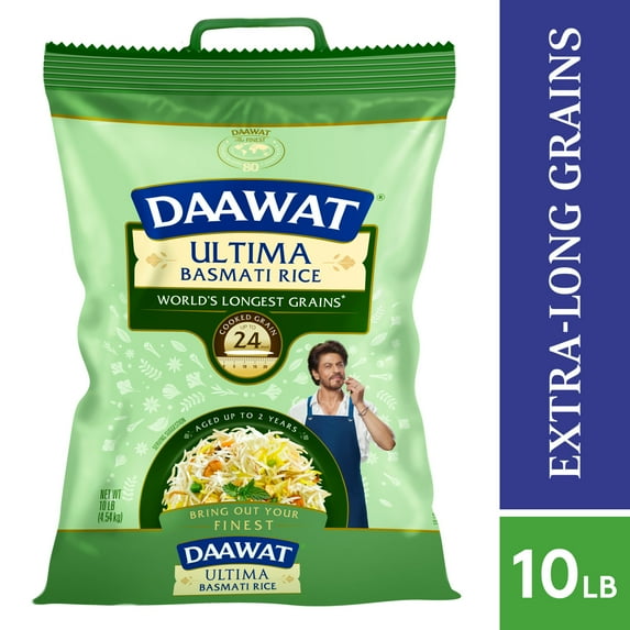 Daawat Ultima Extra Long Grain Basmati Rice, 2-Years Aged, 10 lb Bag