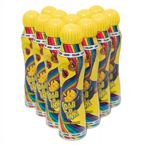 Dab-O-Ink Bingo Daubers - 12 Pack - Yellow - 3 ounce size - Bingo Ink Markers