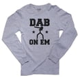 thumbnail image 1 of Dab On Em - Stick Figure Stars Trendy Men's Long Sleeve Grey T-Shirt, 1 of 2
