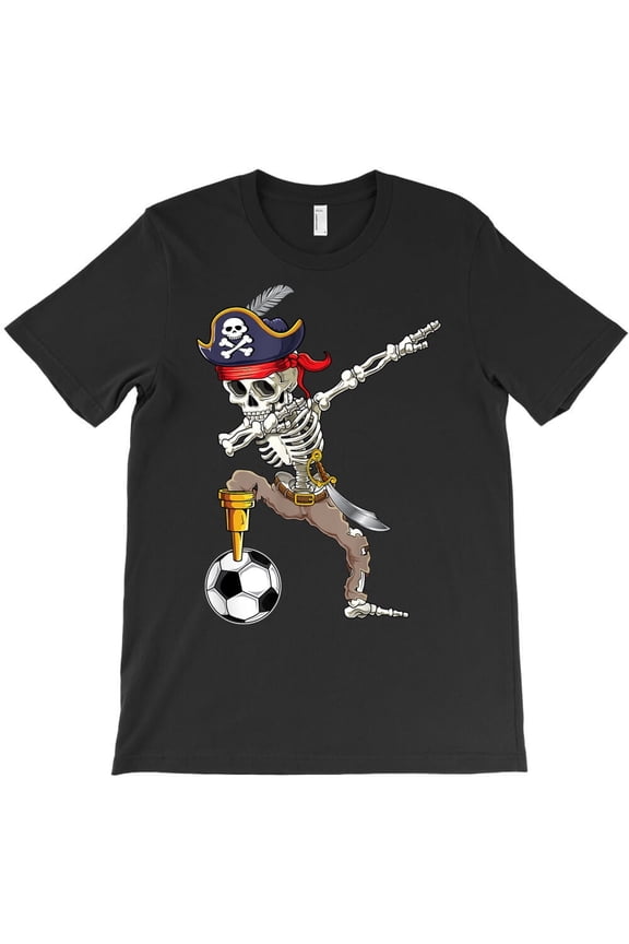Dab Skeleton Dabbing Futbol Pirate Soccer Gifts Graphic Tee H39955 Unisex T-Shirt, Up to 5XL Available