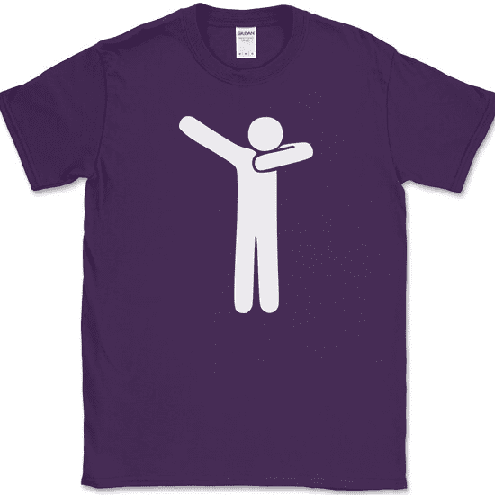 Dab T-Shirt Dabbing Funny Dance Humor Celebrate Novelty Victory Cotton Tee - Purple, 3XL