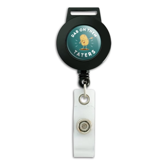 Dab on Them Taters Haters Funny Humor Lanyard Retractable Reel Badge ID Card Holder
