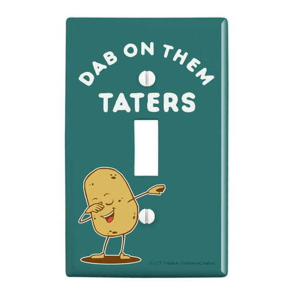 Dab on Them Taters Haters Funny Humor Plastic Wall Decor Toggle Light Switch Plate Cover