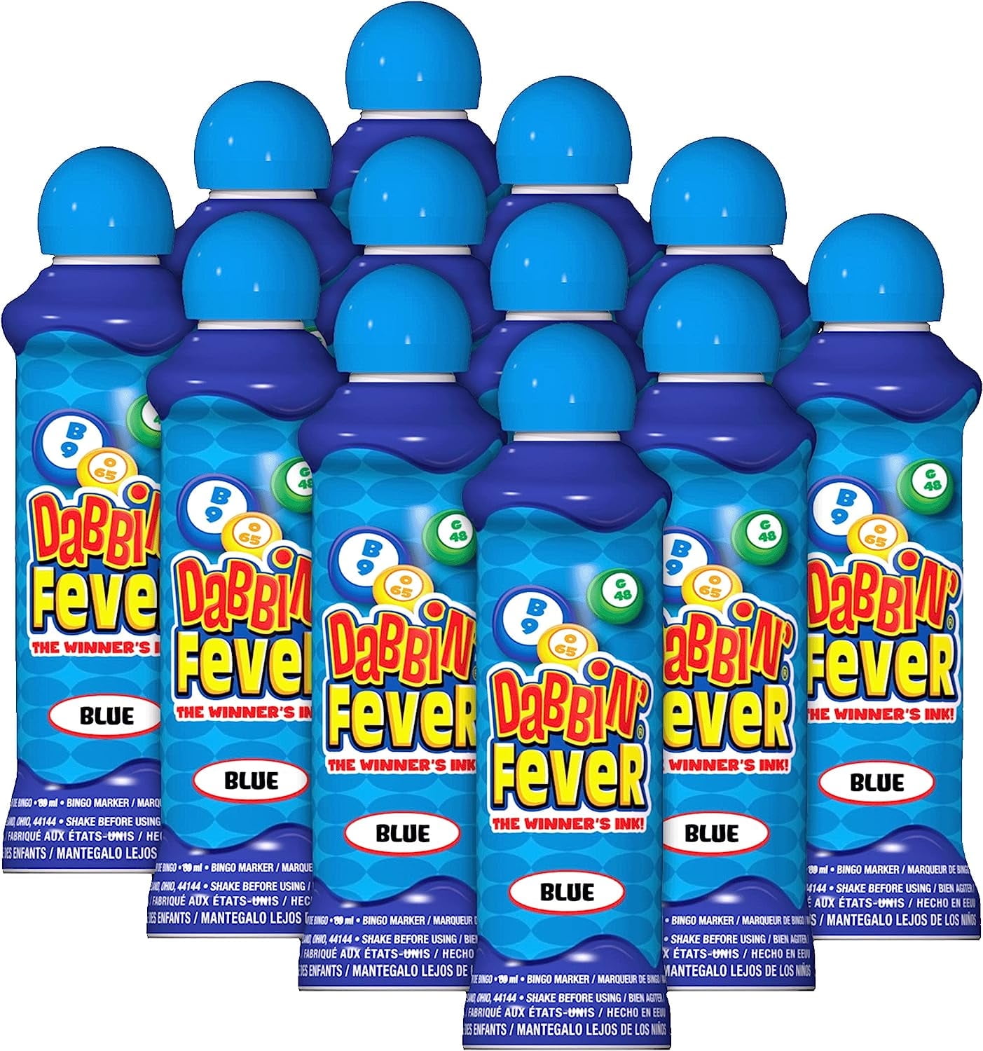 Dabbin' Fever One Dozen 3 ounce Bingo Daubers 10 Colors (Blue)