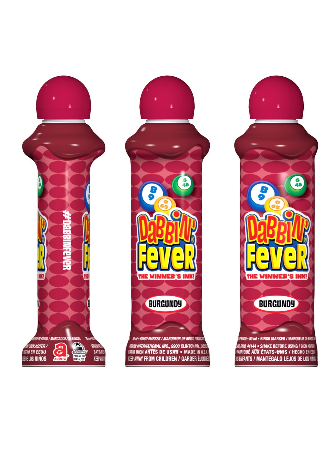 Dabbin' Fever One Dozen 3 ounce Bingo Daubers 10 Colors (Burgundy)