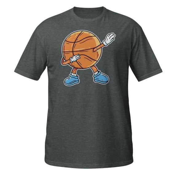 Dabbing Basketball Ball Funny Boys Men Women Sports Player T-Shirt (Dark Heather, M)