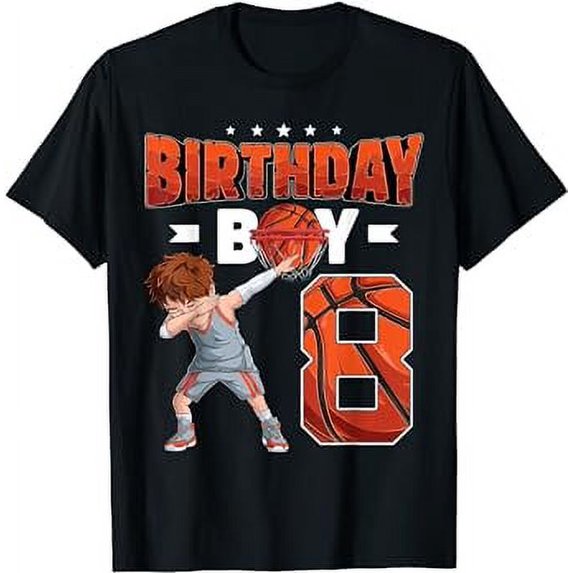 Dabbing Basketball player 8 Years Old Boy 8th Birthday T-Shirt