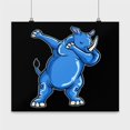 thumbnail image 1 of Dabbing Blue Rhino Art - Kids Room Decor - 13x13 Poster Print - Fun Wall Art, 1 of 4