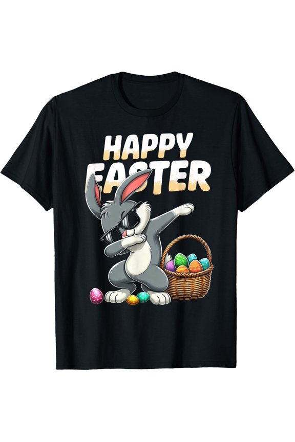 Dabbing Bunny Rabbit Happy Easter Boys Girls T-Shirt