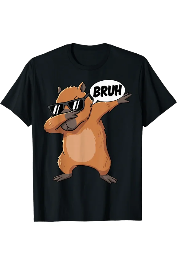 Dabbing Capybara Bruh T-Shirt, Unisex T-Shirt