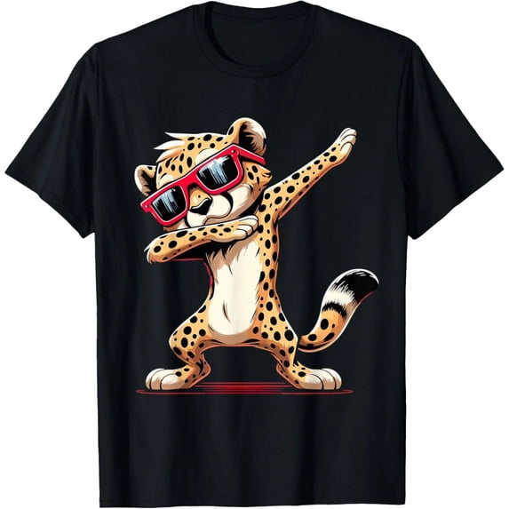 Dabbing Cheetah Fun Animal Lover Graphic T-Shirt - Walmart.com
