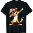 thumbnail image 1 of Dabbing Cheetah T-Shirt Funny Cheetah in Sunglasses Animal Lover Tee, 1 of 4