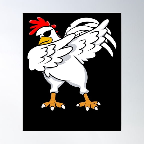Dabbing Chicken Poster Wall Art, Modern Wall Decor For Living Room Bedroom, 8x12 UNFRAMED