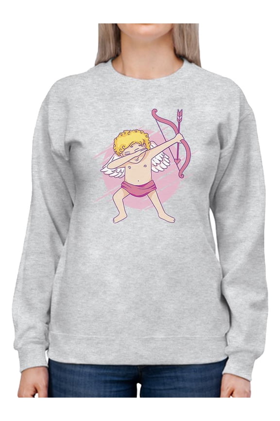 Dabbing Cupid Sweatshirt Women -Smartprints Designs, Female 4X-Large