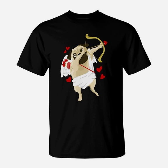 Dabbing Cupid Valentines Pug Dabbing Cupid TShirt