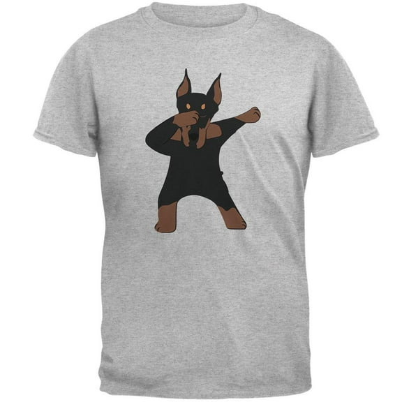 Dabbing Doberman Mens T Shirt Heather 3X-LG