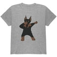 thumbnail image 1 of Dabbing Doberman Youth T Shirt Heather YMD, 1 of 1