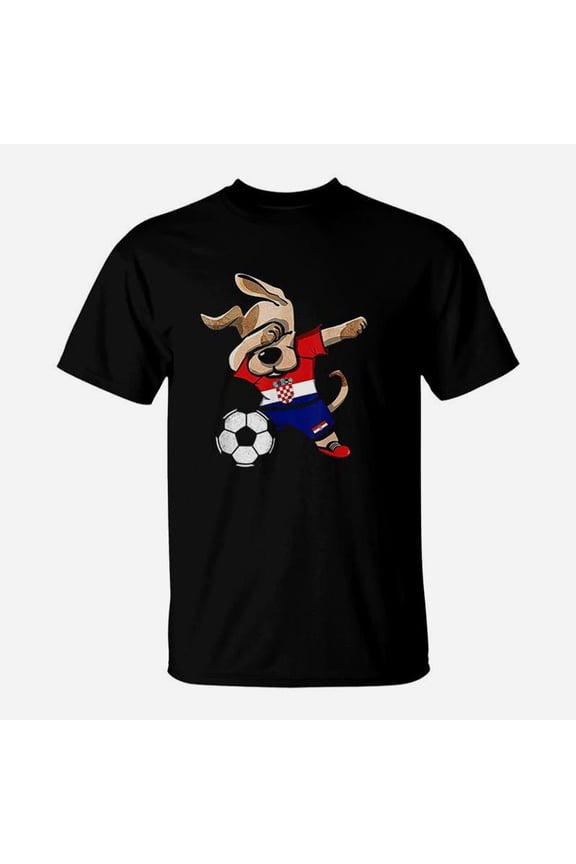Dabbing Dog Croatia Soccer Jersey Croatian Football Lovers TShirt