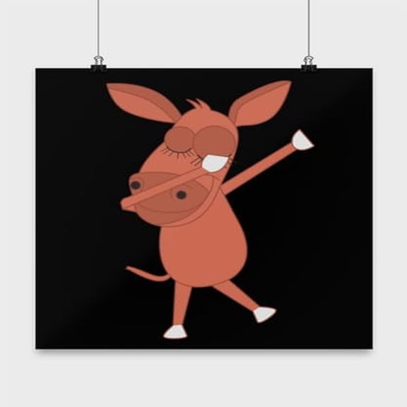 Dabbing Donkey Poster - Wall Decor for Farm Animals Gift