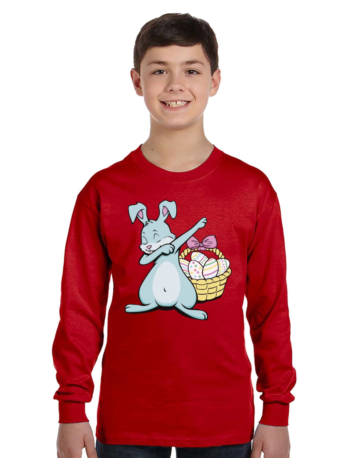 Happy Easter Fishing Bunny Easter Day Fishing Fisher Gift Long Sleeve Shirt