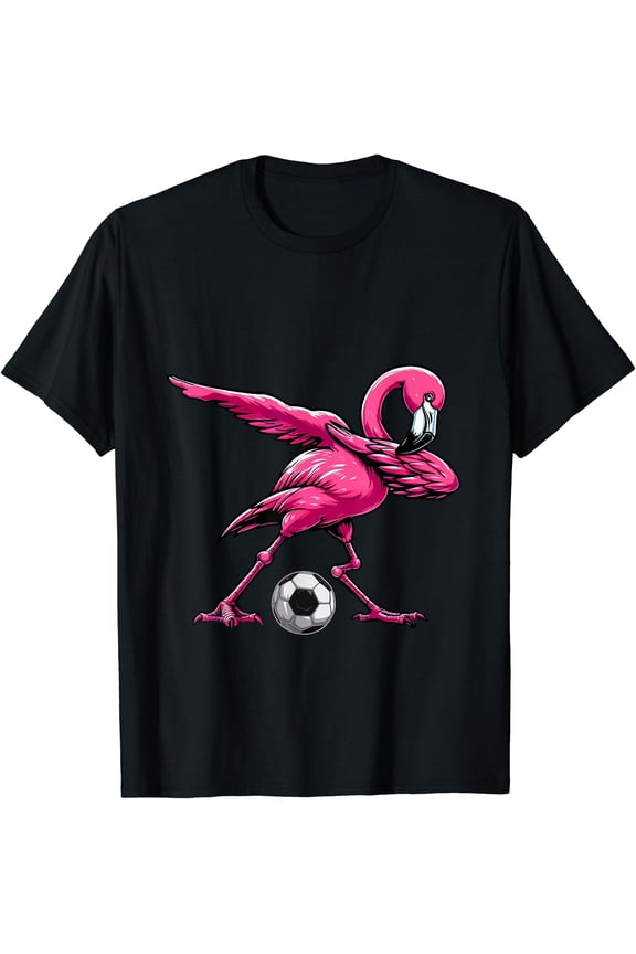 Dabbing Flamingo Costume Soccer Player Fan Lover Team T-Shirt, Birthday Gift