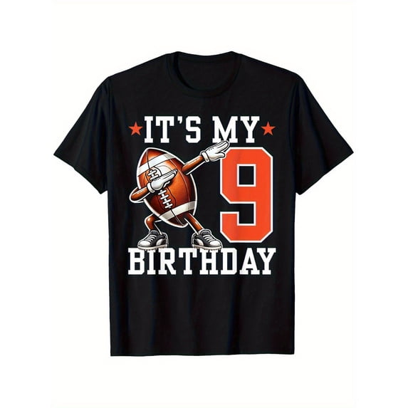 Dabbing Football Number 9 T Shirt For 9 Year Old Boy Funny 9Th Birthday Gift Unisex Short Sleeve Cotton Tee