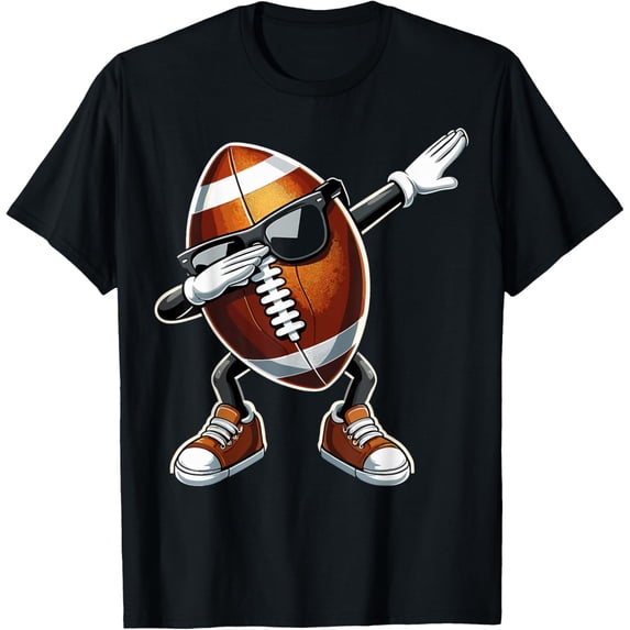 Dabbing Football with Sunglasses Funny Football T-Shirt
