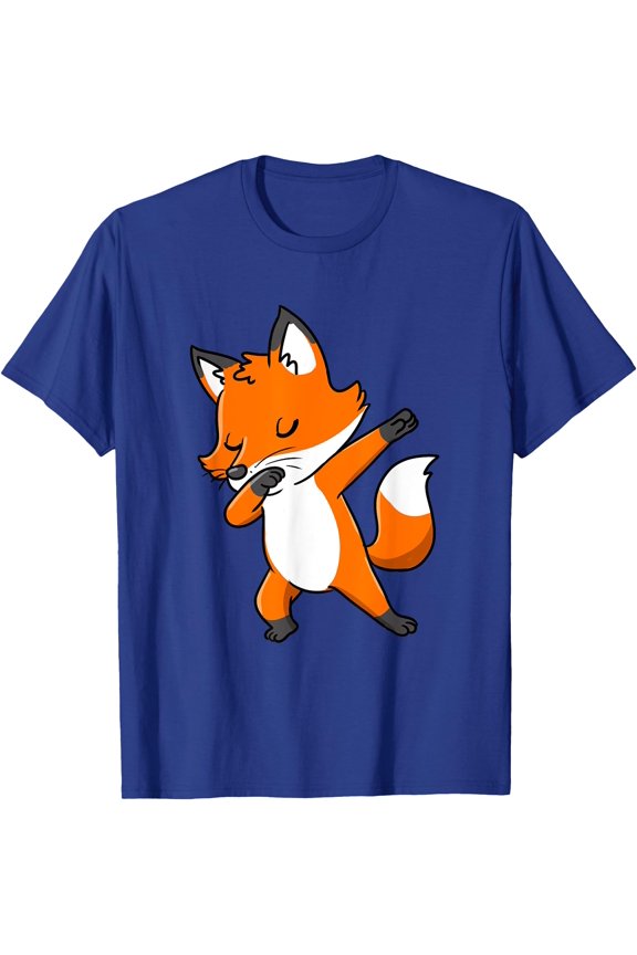Dabbing Fox Cute and Slay Simple Unisex T-Shirt for Men Women Kids