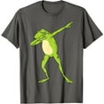thumbnail image 1 of Dabbing Frog Funny Animal Dance Gift Unisex T-Shirt for Men Women Kids,Charcoal Color,Size YM, 1 of 5