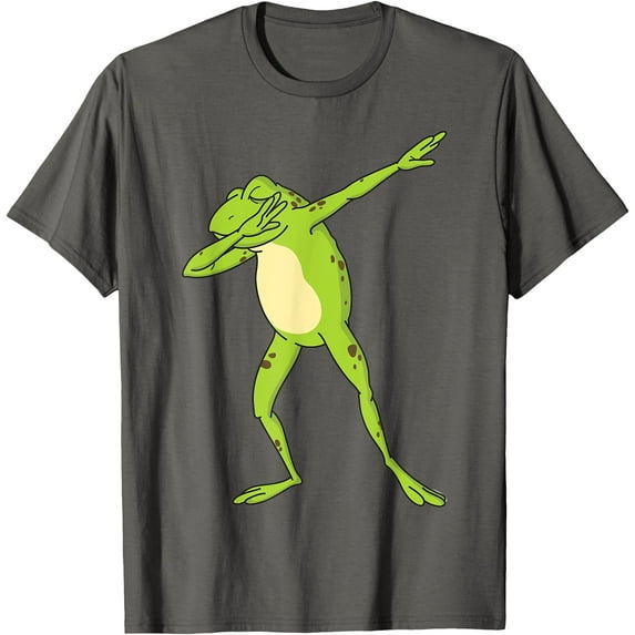 Dabbing Frog Funny Animal Dance Gift Unisex T-Shirt for Men Women Kids,Charcoal Color,Size YM