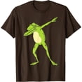 thumbnail image 1 of Dabbing Frog Funny Animal Dance Gift Unisex T-Shirt for Men Women Kids,Dark Chocolate Color,Size YL, 1 of 5