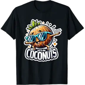 Dabbing Fruit Summer Vacation Let's Go Coconuts Beach Trip T-Shirt