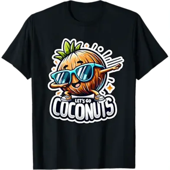 Dabbing Fruit Summer Vacation Let's Go Coconuts Beach Trip T-Shirt