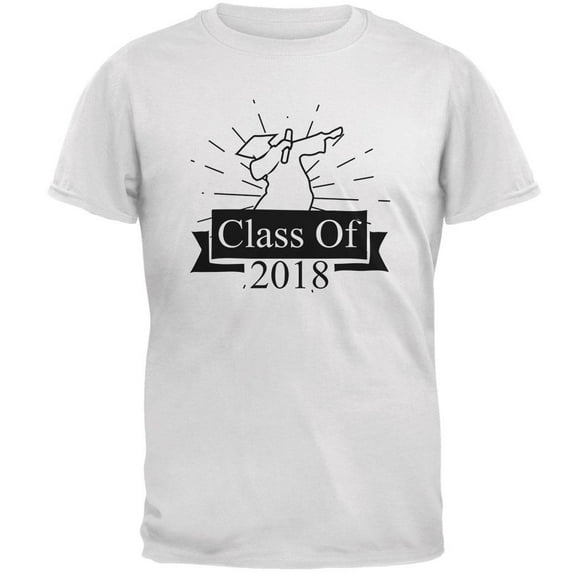 Dabbing Graduate Class Of 2018 Outline Mens Soft T Shirt White MD