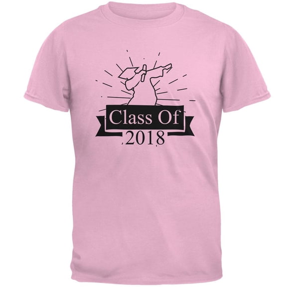 Dabbing Graduate Class Of 2018 Outline Mens T Shirt Light Pink SM
