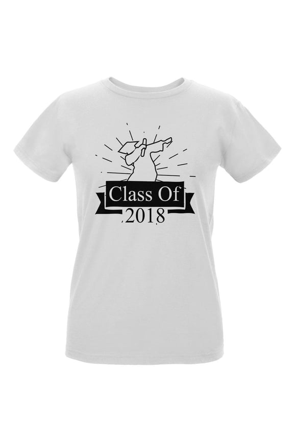 Dabbing Graduate Class Of 2018 Outline Womens Organic T Shirt White SM